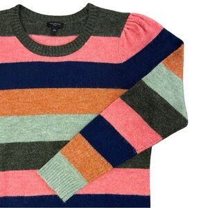 Talbots Crewneck Sweater Size Small Petite Colorful Stripe
